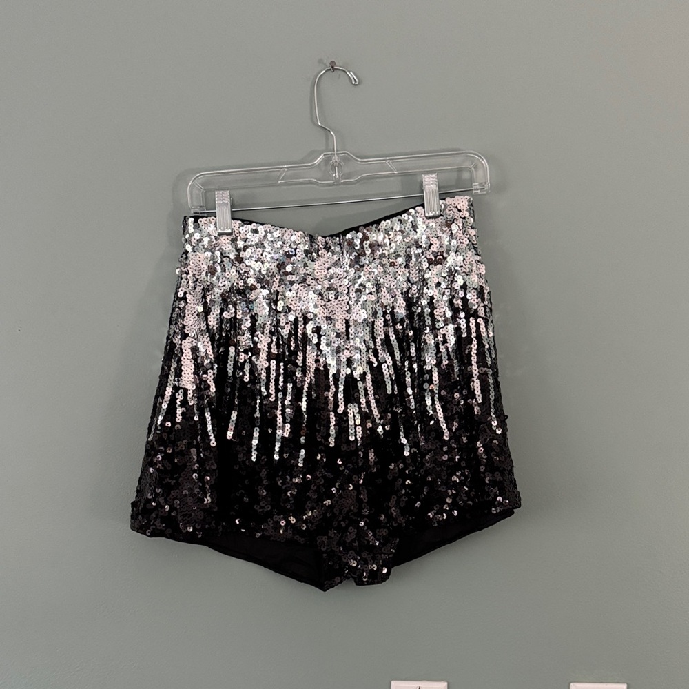 Elegant High Waist Sequin Shorts